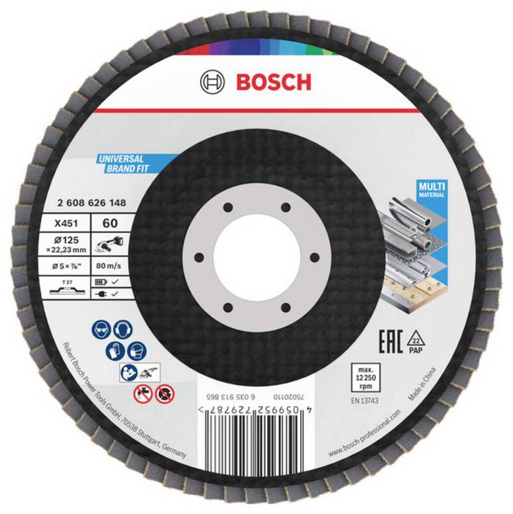 Produktbild: Bosch Accessories 2608626149 F&auml;cherschleifscheibe Durchmesser 125mm K&ouml;rnung (num)=80 1St.