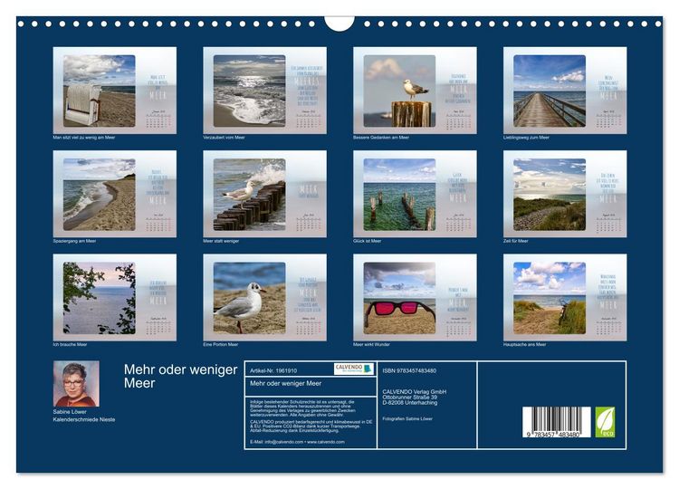 Produktbild: Mehr oder weniger Meer (Wandkalender 2026 DIN A3 quer), CALVENDO Monatskalender