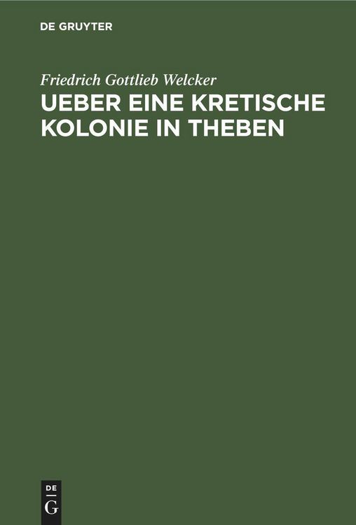 Produktbild: Ueber eine Kretische Kolonie in Theben