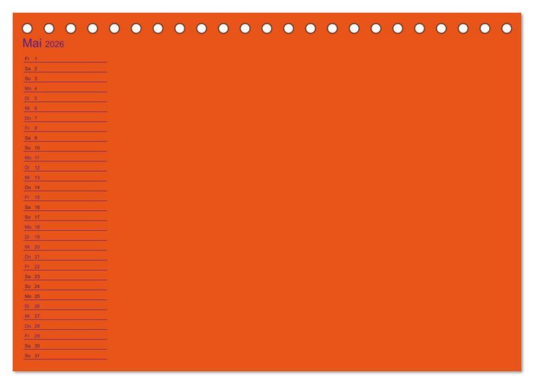 Produktbild: Bastel-Geburtstagskalender orange / Geburtstagskalender (Tischkalender 2026 DIN A5 quer), CALVENDO Monatskalender