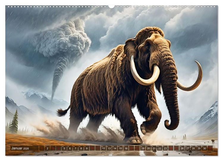 Produktbild: Urzeittiere - Zeitreise in eine vergangene Welt (hochwertiger Premium Wandkalender 2026 DIN A2 quer), Kunstdruck in Hochglanz