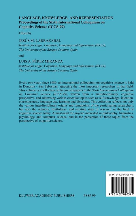 Produktbild: Language, Knowledge, and Representation