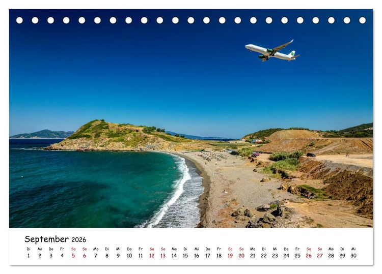 Produktbild: Flugzeuge in beeindruckender Kulisse (Tischkalender 2026 DIN A5 quer), CALVENDO Monatskalender