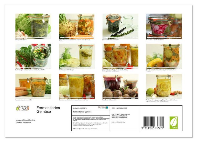 Produktbild: Fermentiertes Gem&uuml;se (Wandkalender 2026 DIN A4 quer), CALVENDO Monatskalender