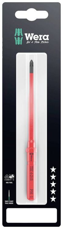 Produktbild: Wera Kraftform Kompakt VDE 62 iS PH 1 x 157mm TIE SB Elektriker Kreuz Wechselklinge PH 1