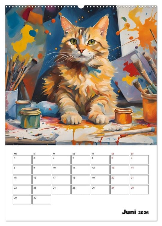 Produktbild: Katzenmagie (Wandkalender 2026 DIN A2 hoch), CALVENDO Monatskalender