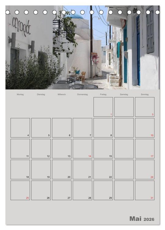 Produktbild: Kykladen, Perlen der &Auml;g&auml;is (Tischkalender 2026 DIN A5 hoch), CALVENDO Monatskalender