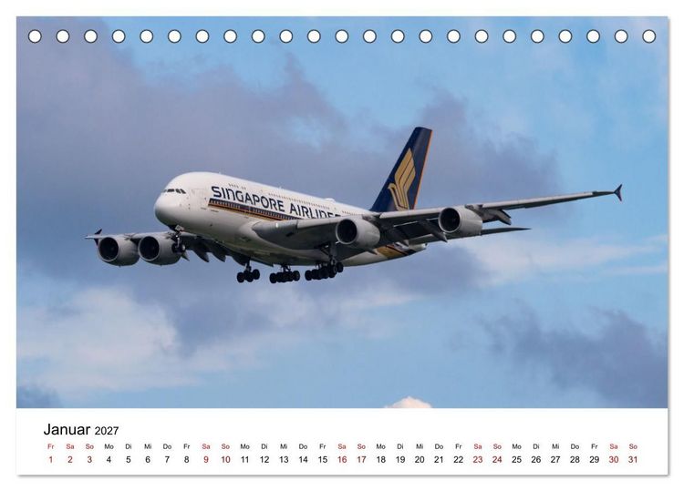 Produktbild: Singapore Airlines - Die ganze Flotte (Tischkalender 2027 DIN A5 quer), CALVENDO Monatskalender