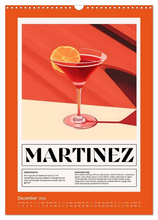 Produktbild: Classic Cocktails (Wall Calendar 2026 DIN A3 portrait), CALVENDO 12 Month Wall Calendar