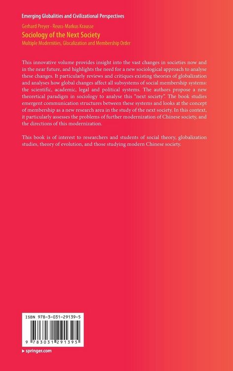 Produktbild: Sociology of the Next Society