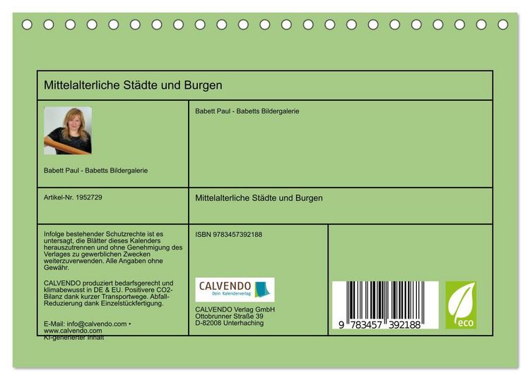 Produktbild: Mittelalterliche St&auml;dte und Burgen (Tischkalender 2026 DIN A5 quer), CALVENDO Monatskalender