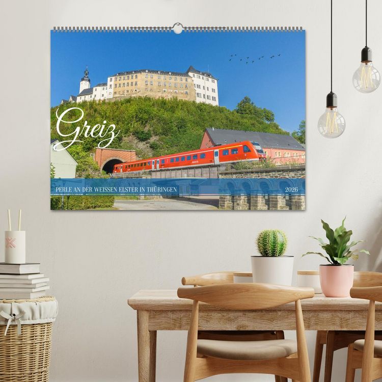 Produktbild: Greiz - Perle an der wei&szlig;en Elster in Th&uuml;ringen (Wandkalender 2026 DIN A2 quer), CALVENDO Monatskalender