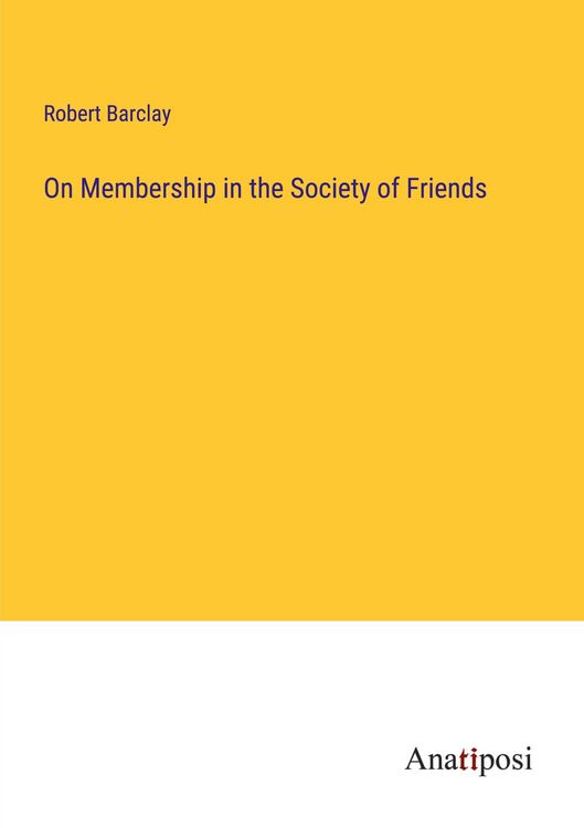Produktbild: On Membership in the Society of Friends