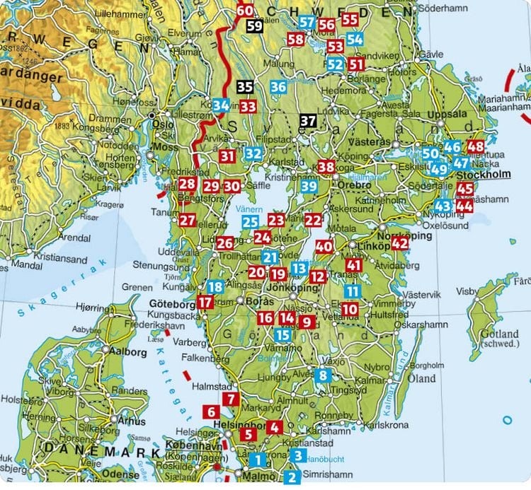 Produktbild: ROTHER Wanderf&uuml;hrer Schweden: Der S&uuml;den. 60 Touren von Sk&aring;ne, Sm&aring;land und V&auml;rmland &uuml;ber Stockholm bis Dalarna