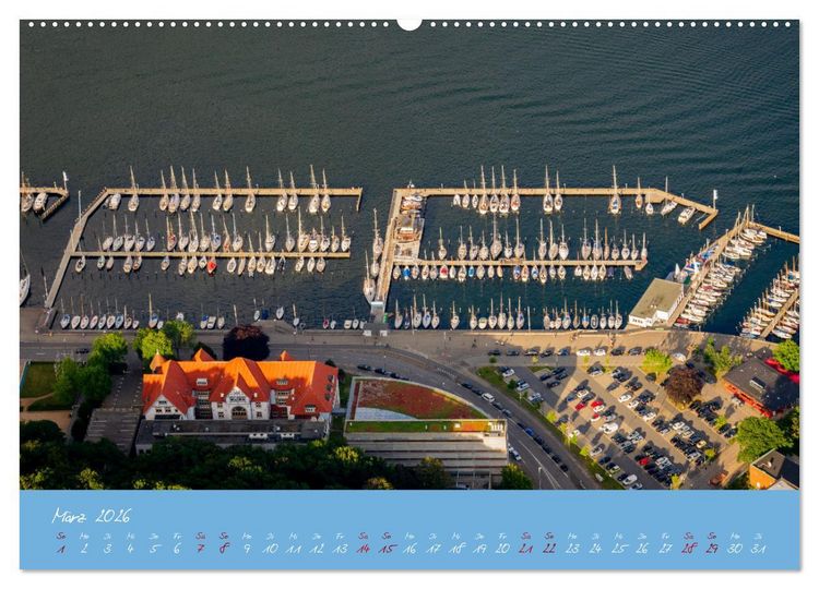 Produktbild: Kiel aus der Luft - Die Stadt an der F&ouml;rde aus dem Ballon fotografiert (Wandkalender 2026 DIN A2 quer), CALVENDO Monatskalender