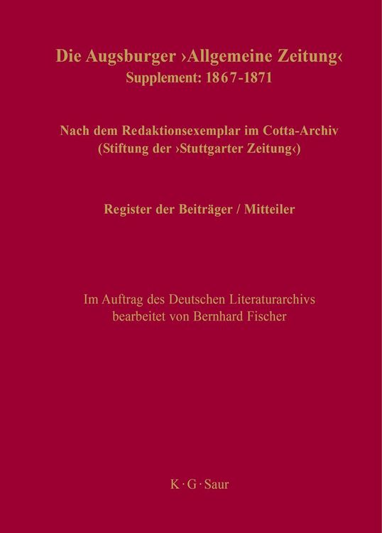 Produktbild: Register der Beitr&auml;ger / Mitteiler