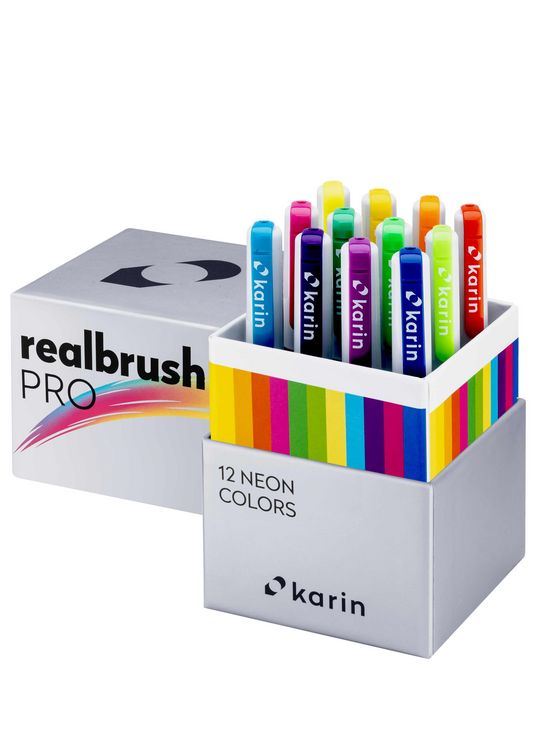 Produktbild: KARIN Marker Realbrush PRO Neon Colors, 12er Pinsel Set