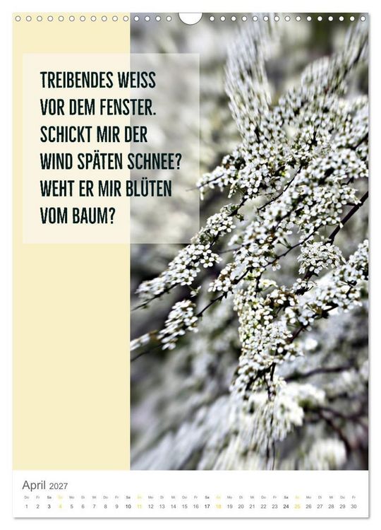 Produktbild: Tagesfarben - Poesie in Wort und Bild (Wandkalender 2027 DIN A3 hoch), CALVENDO Monatskalender