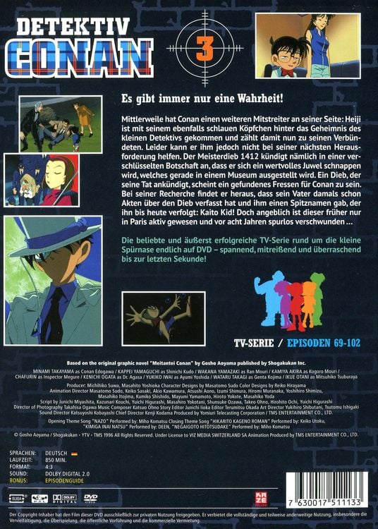 Produktbild: Detektiv Conan - TV-Serie - DVD Box 3 (Episoden 69-102) [6 DVDs]