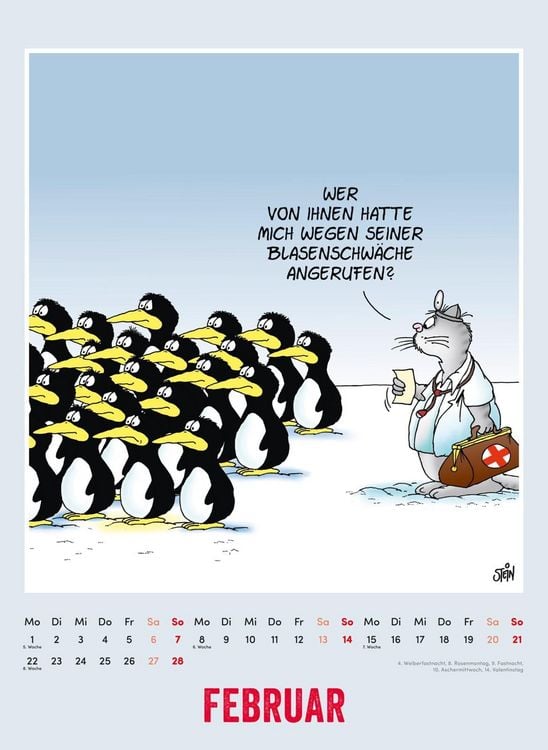Produktbild: Uli Stein Tierisch gro&szlig;er Kalender 2027: Monatskalender f&uuml;r die Wand im Gro&szlig;format