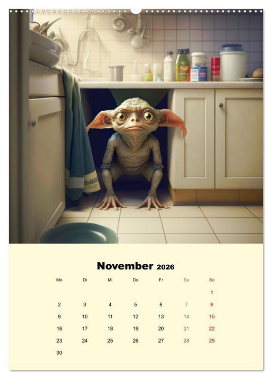 Produktbild: Monsteralarm. Die Invasion der kleinen Qu&auml;lgeister (hochwertiger Premium Wandkalender 2026 DIN A2 hoch), Kunstdruck in Hochglanz