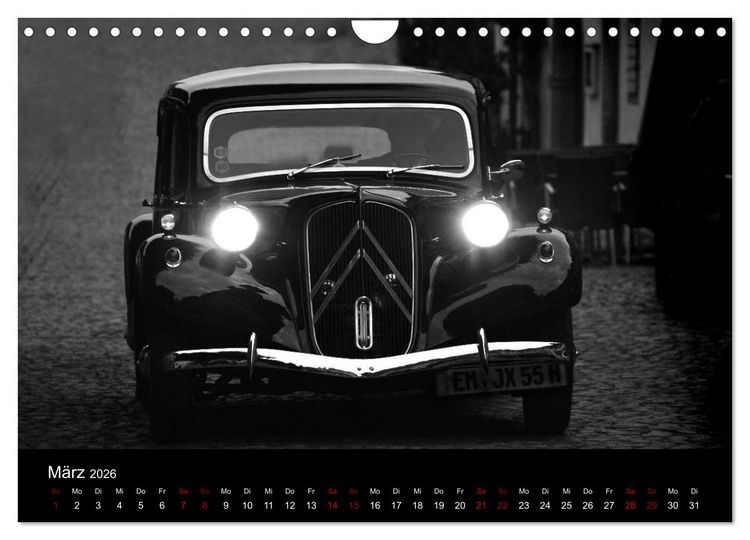 Produktbild: Citro&euml;n 11 CV Traction Avant in schwarzweiss (Wandkalender 2026 DIN A4 quer), CALVENDO Monatskalender