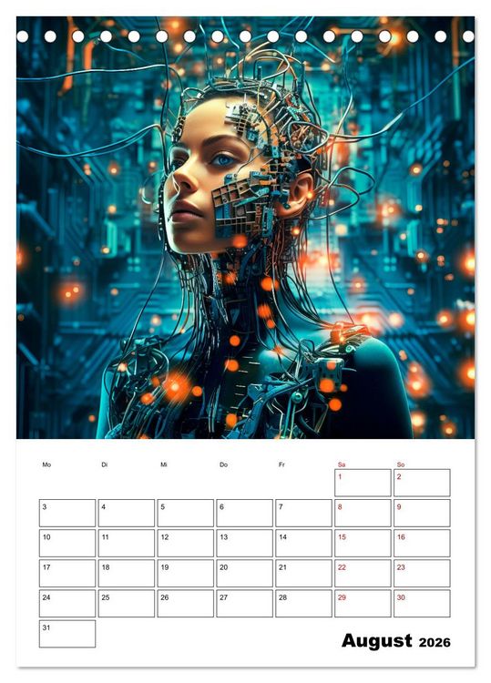 Produktbild: K&Uuml;NSTLICHE INTELLIGENZ Cooler Terminplaner (Tischkalender 2026 DIN A5 hoch), CALVENDO Monatskalender