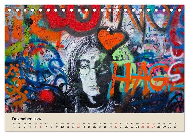 Produktbild: PRAG&hellip; wo der Frieden seine Mauer hat (Tischkalender 2026 DIN A5 quer), CALVENDO Monatskalender