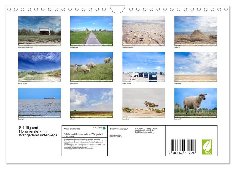 Produktbild: Schillig und Horumersiel - Im Wangerland unterwegs (Wandkalender 2027 DIN A4 quer), CALVENDO Monatskalender