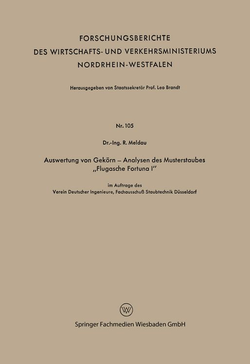 Produktbild: Auswertung von Gek&ouml;rn &mdash; Analysen des Musterstaubes &bdquo;Flugasche Fortuna I&ldquo;