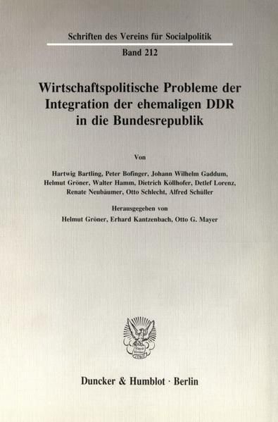 Produktbild: Wirtschaftspolitische Probleme der Integration der ehemaligen DDR in die Bundesrepublik.