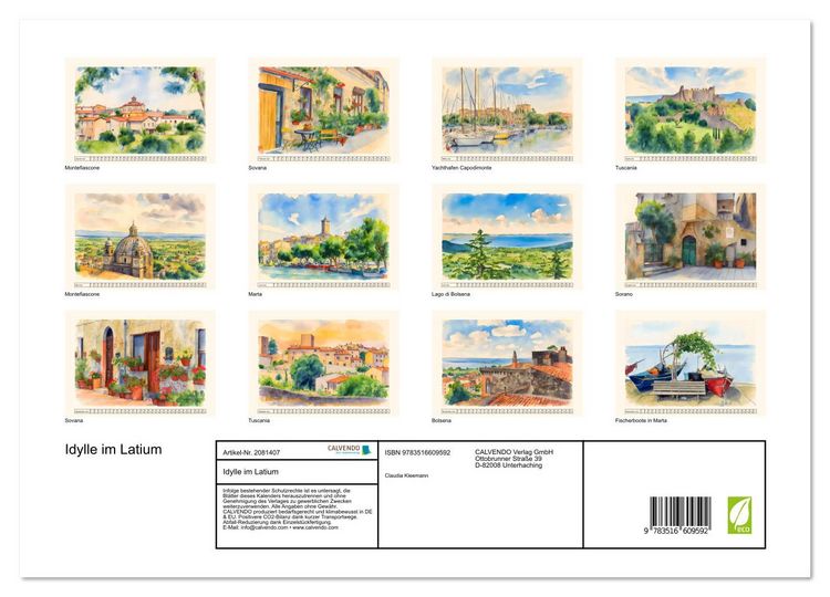 Produktbild: Idylle im Latium (Wandkalender 2026 DIN A3 quer), CALVENDO Monatskalender
