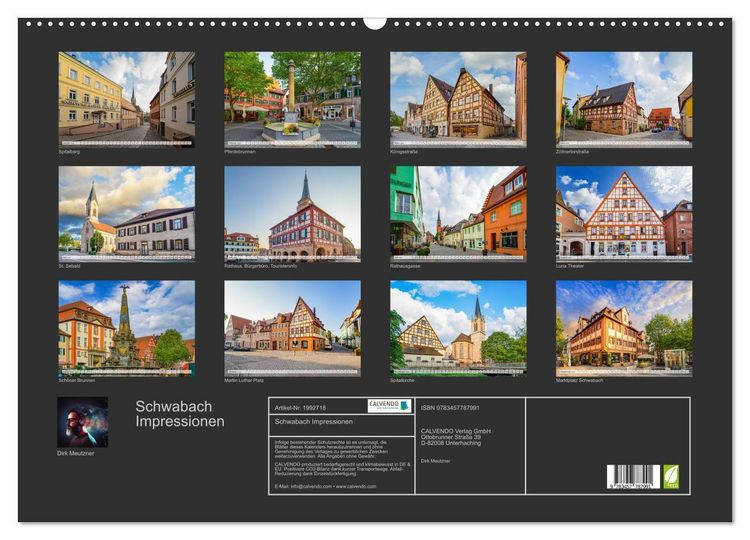 Produktbild: Schwabach Impressionen (Wandkalender 2026 DIN A2 quer), CALVENDO Monatskalender