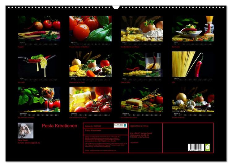 Produktbild: Pasta Kreationen (Wandkalender 2026 DIN A2 quer), CALVENDO Monatskalender