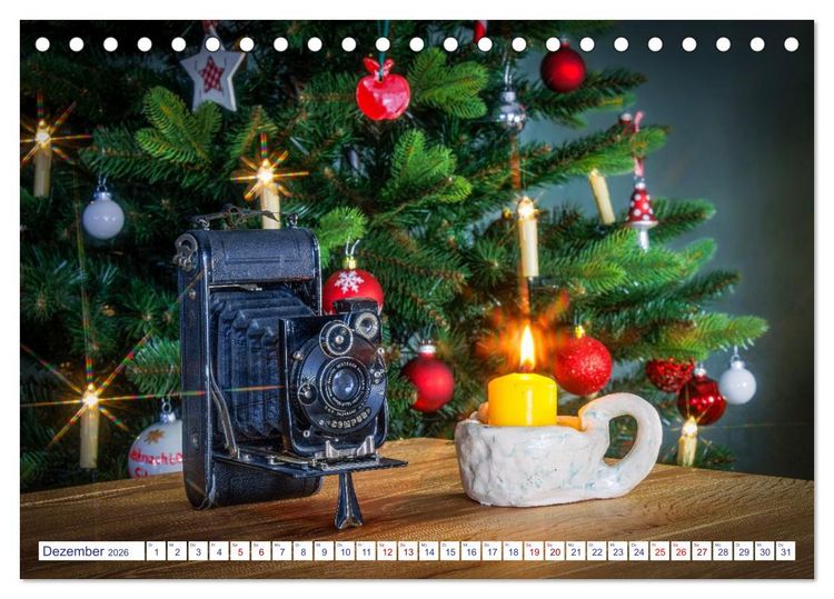 Produktbild: Alte Fotoapparate, Augenzeugen der Zeit (Tischkalender 2026 DIN A5 quer), CALVENDO Monatskalender