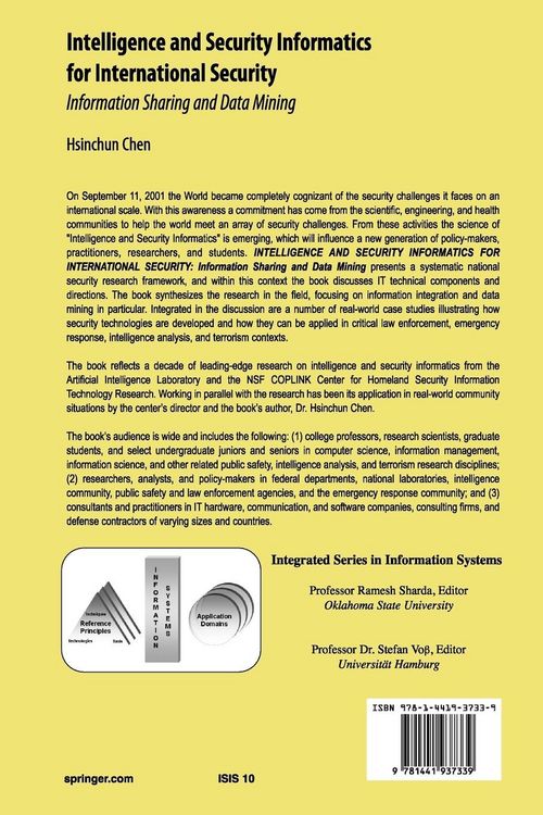 Produktbild: Intelligence and Security Informatics for International Security