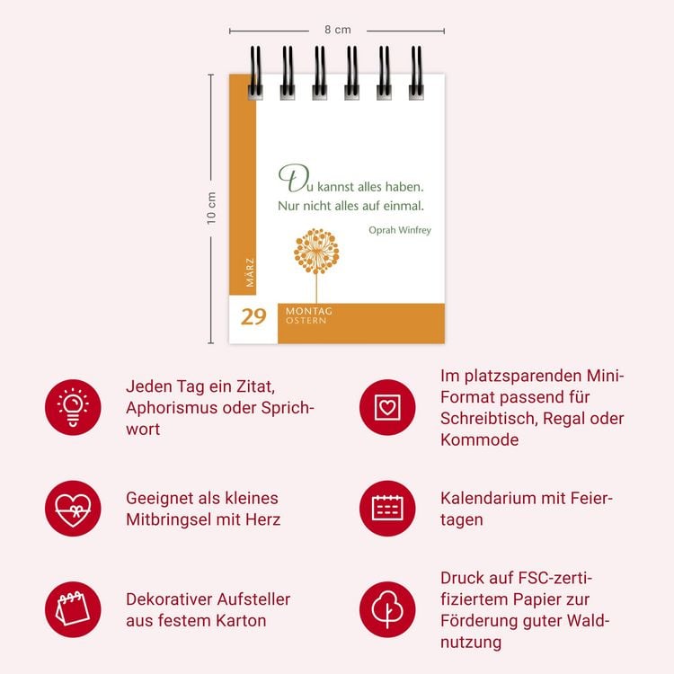 Produktbild: 365 gute Gedanken Mini-Geschenkkalender 2027