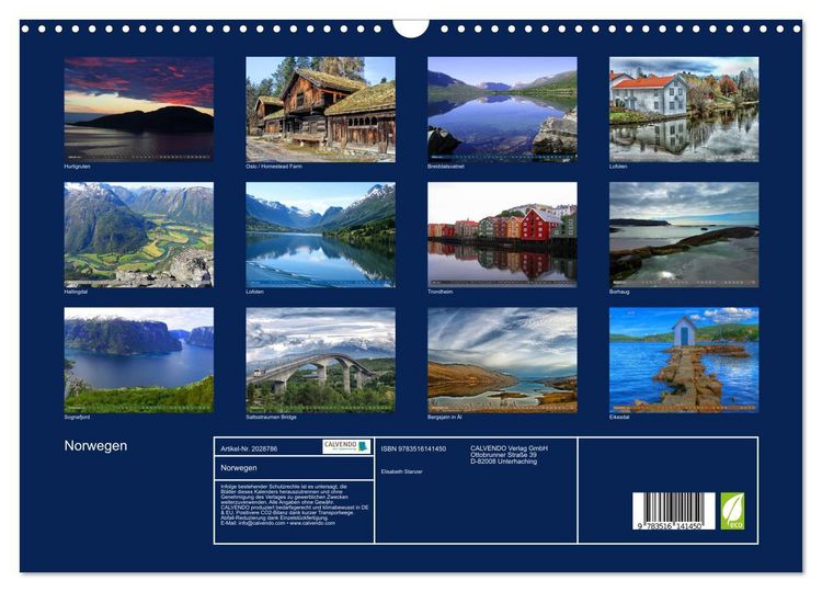 Produktbild: Norwegen (Wandkalender 2026 DIN A3 quer), CALVENDO Monatskalender