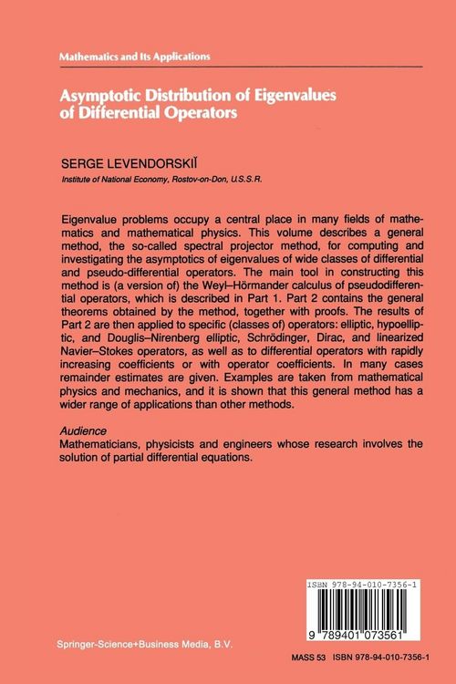 Produktbild: Asymptotic Distribution of Eigenvalues of Differential Operators