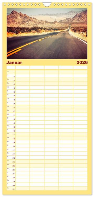 Produktbild: Familienplaner 2026 - Nostalgie auf 2451 Meilen - Route 66 mit 5 Spalten (Wandkalender, 21 x 45 cm) CALVENDO