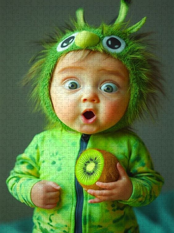 Produktbild: CALVENDO Puzzle Ein Motiv aus dem Kalender Babys in Bestform - Lustige Fr&uuml;chtchen | 2000 Teile Lege-Gr&ouml;&szlig;e 90x67cm Foto-Puzzle f&uuml;r gl&uuml;ckliche Stunden
