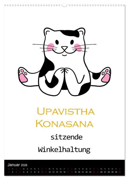 Produktbild: Yogakatzen - ganz entspannt im Hier und Jetzt (hochwertiger Premium Wandkalender 2026 DIN A2 hoch), Kunstdruck in Hochglanz