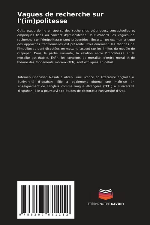 Produktbild: Vagues de recherche sur l'(im)politesse