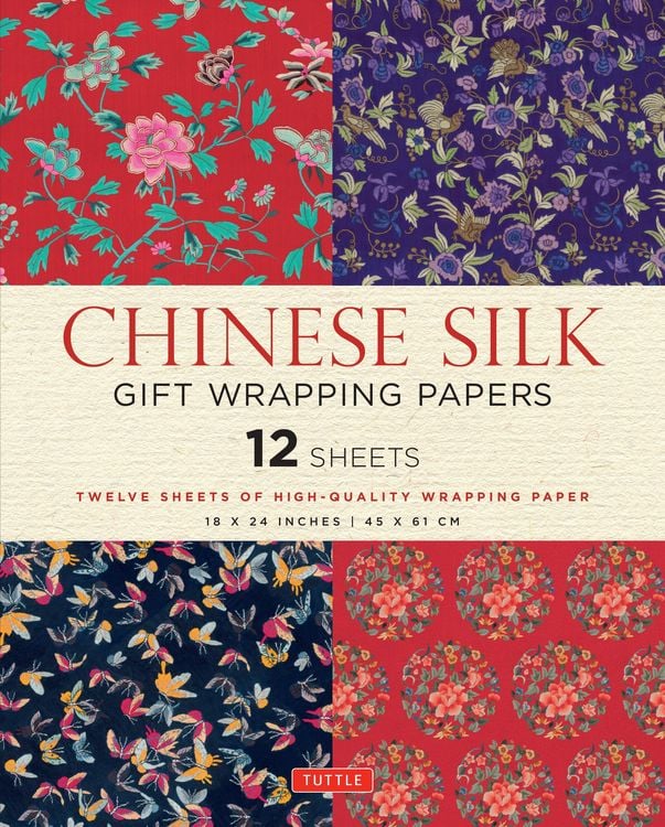 Produktbild: Chinese Silk Gift Wrapping Papers - 12 Sheets