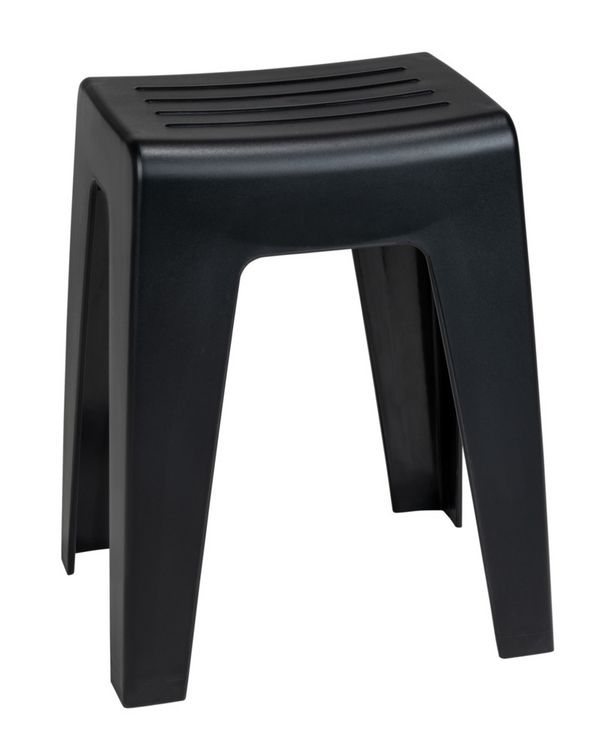Produktbild: Badhocker Mod. Kumba Schwarz, stabile Qualit&auml;t aus Kunststoff