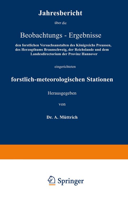 Produktbild: Jahresbericht &uuml;ber die Beobachtungs-Ergebnisse