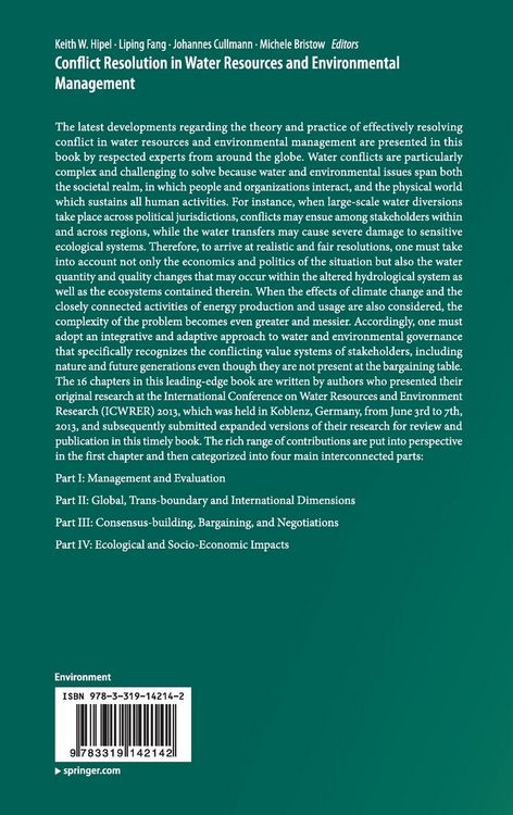 Produktbild: Conflict Resolution in Water Resources and Environmental Management