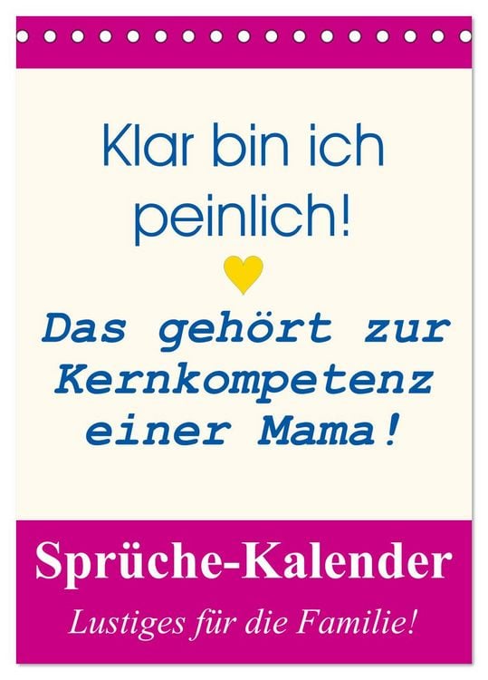 Produktbild: Spr&uuml;che-Kalender. Lustiges f&uuml;r die Familie! (Tischkalender 2026 DIN A5 hoch), CALVENDO Monatskalender