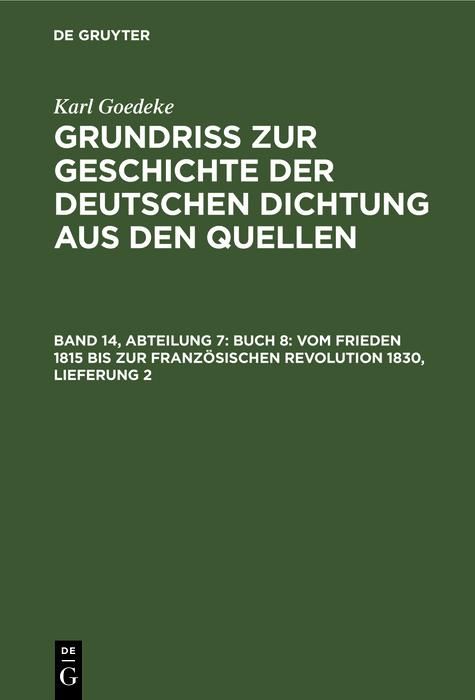 Produktbild: Buch 8: Vom Frieden 1815 bis zur franz&ouml;sischen Revolution 1830, Lieferung 2
