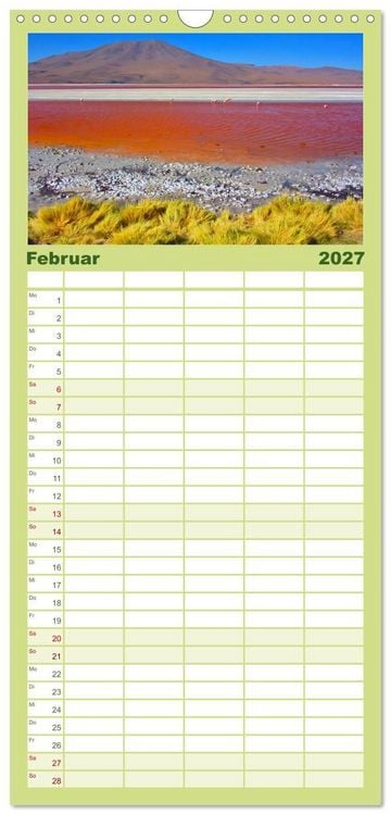 Produktbild: Familienplaner 2027 - Bolivien - Die geheime Perle S&uuml;damerikas mit 5 Spalten (Wandkalender, 21 x 45 cm) CALVENDO